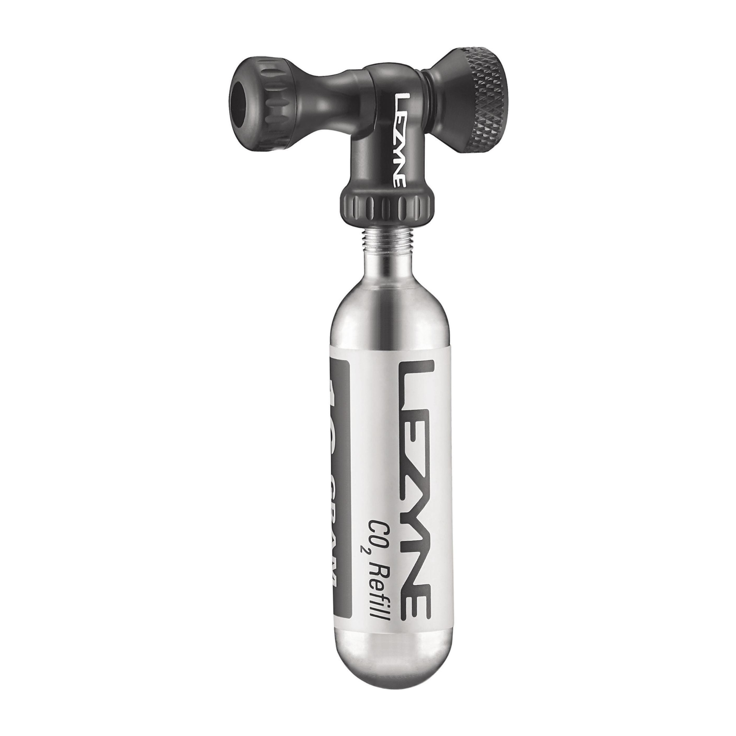 Lezyne Control Drive CO₂ -täyttöpää ja CO₂-patruuna mahdollistavat pyörän renkaan nopean täytön gravel-, maantie- ja maastopyöräilyssä.