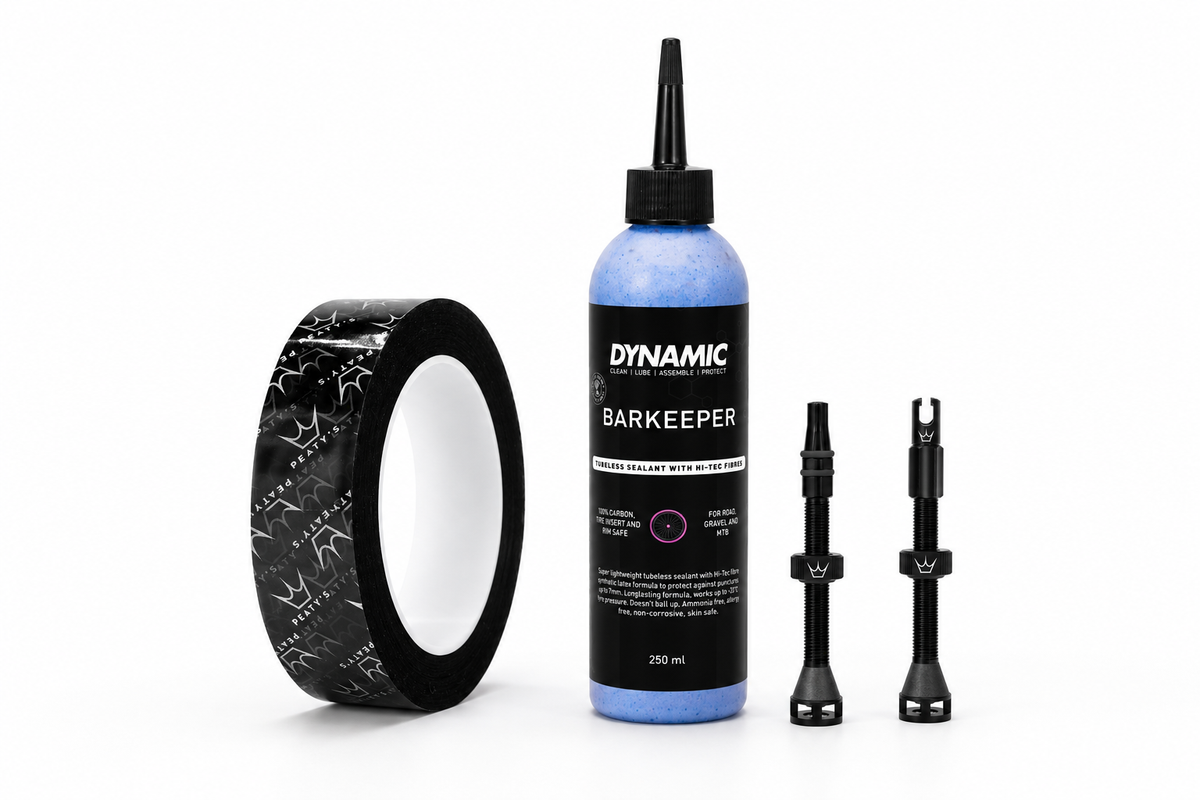 Tubeless-tarvikkeet renkaiden tiivistämiseen, puhkeamissuojaukseen ja luotettavaan ajoon gravel-, maantie- ja bikepacking-pyörillä