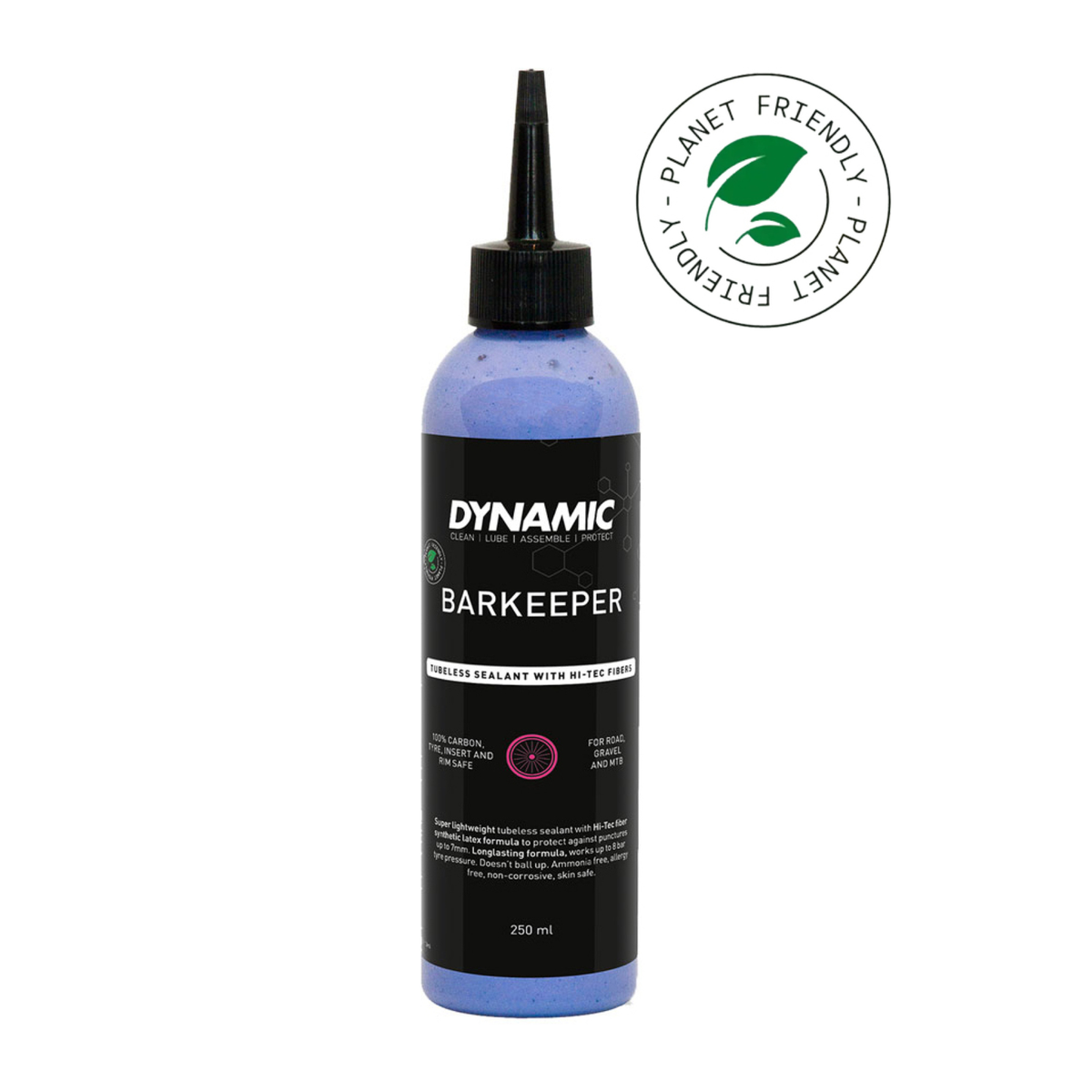 Dynamic Bar Keeper Tubeless Tire Sealant 250 ml kuituvahvistettu tubeless-litku suojaa renkaita puhkeamilta ja soveltuu gravel-, maantie- sekä maastopyöräilyyn.