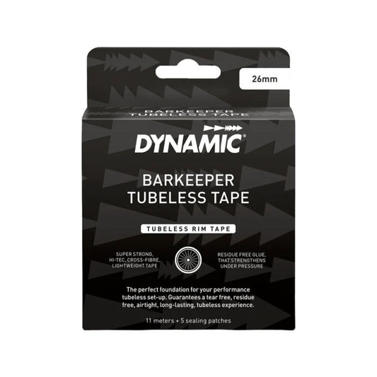 Dynamic Barkeeper Tubeless Rim Tape 26 mm tubeless-vanneteippi. Kevyt ja ilmatiivis ratkaisu tubeless-kiekkojen teippaukseen.