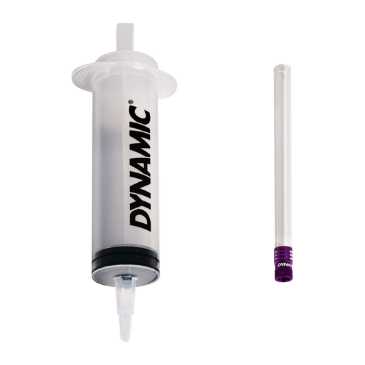 Dynamic Hector the Injector tubeless-tiivisteaineruisku helpottaa tubeless-litkun tarkkaa annostelua venttiilin kautta ilman renkaan irrotusta.