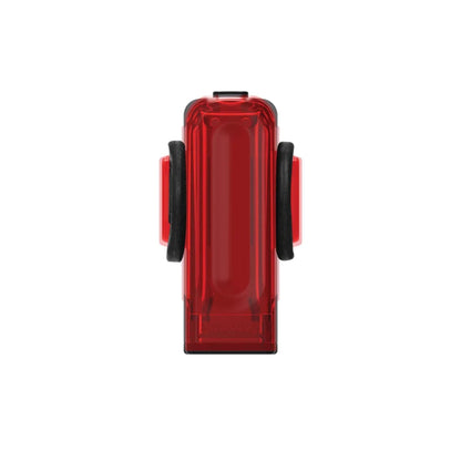 Lezyne Strip Drive 300+ ladattava pyörän takavalo edestä kuvattuna. Kevyt ja kestävä USB-C-ladattava LED-takavalo