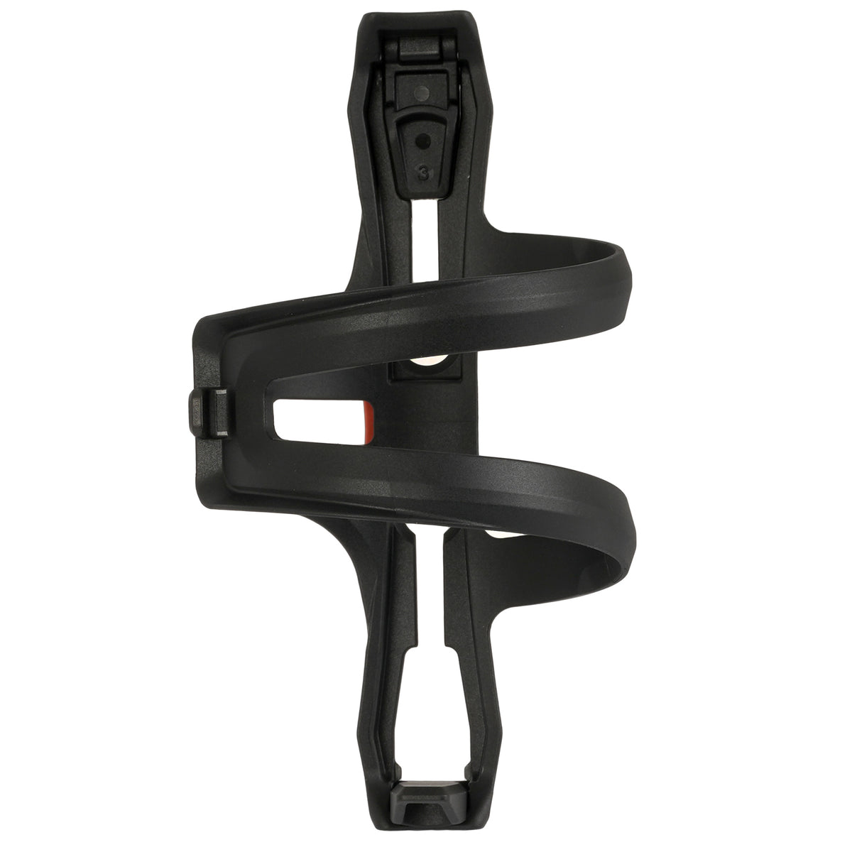 Restrap Side Release Bottle Cage musta sivulta ladattava juomapulloteline gravel-, maasto- ja bikepacking-pyöriin