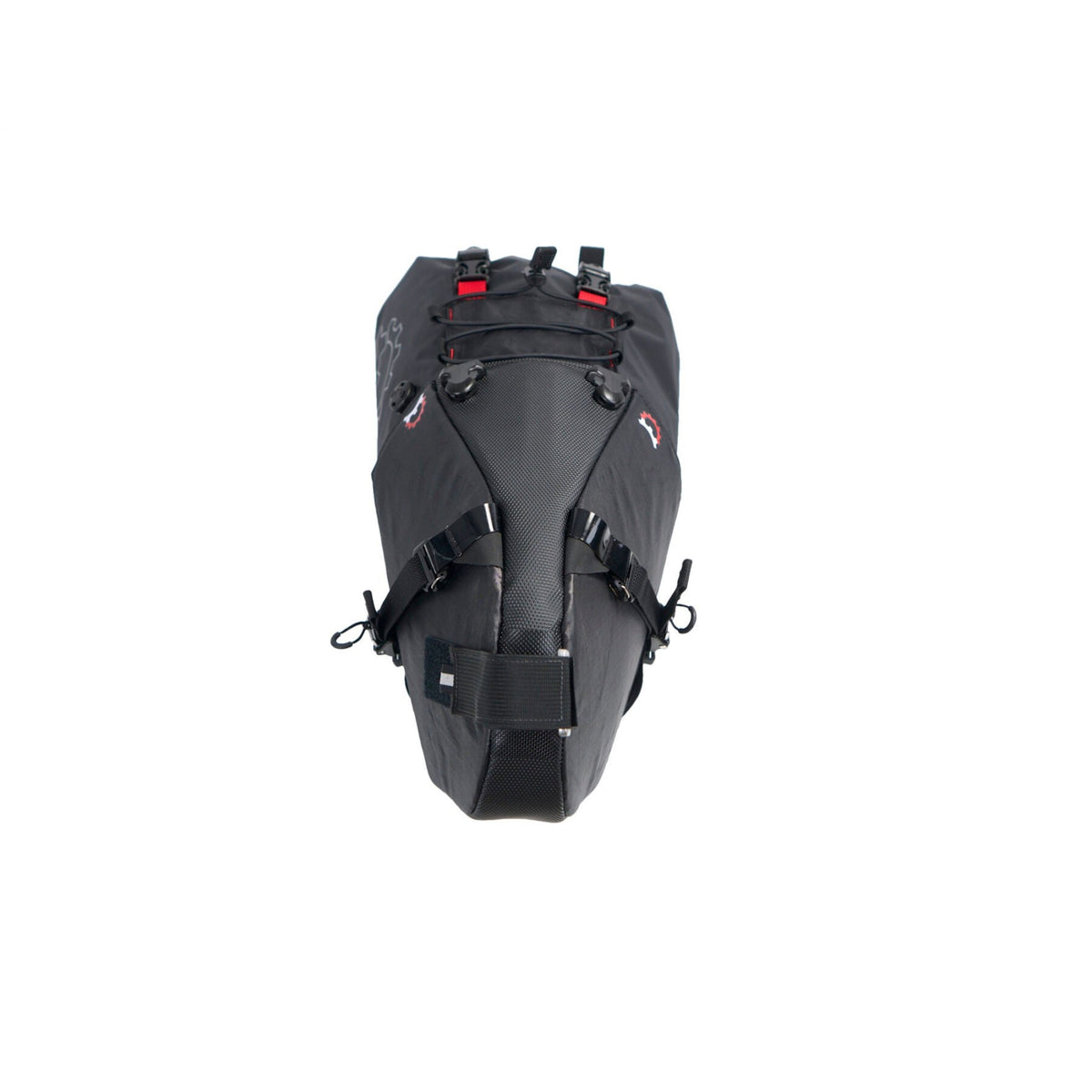 Revelate Designs Terrapin 14L bikepacking-satulalaukun Indie-Rail-kiinnitysjärjestelmä ja vakaa satulakiinnitys